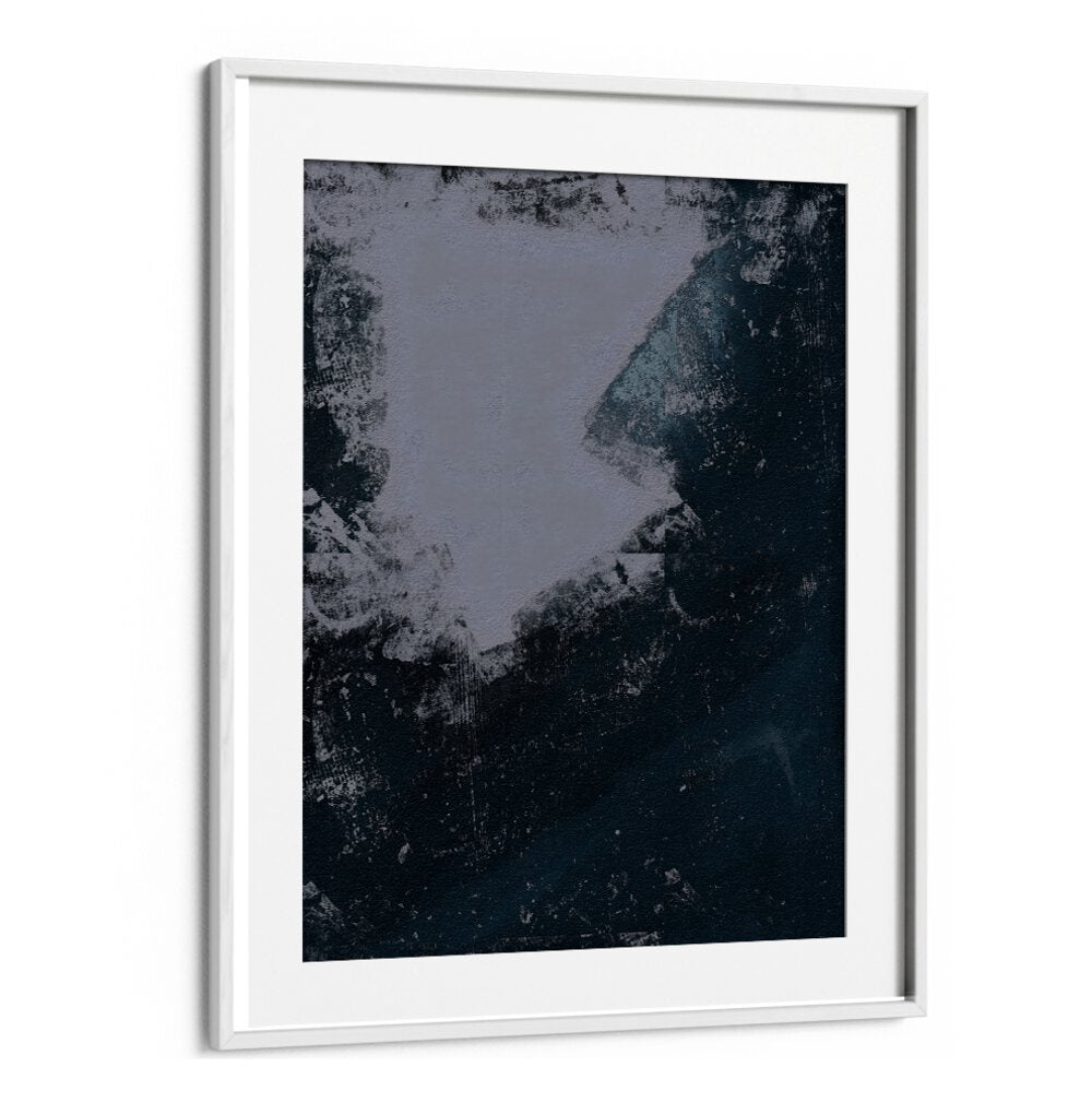 Elevate your space with TERAPH, ABSTRACT PAINTINGS featuring a striking gray and dark color palette.
