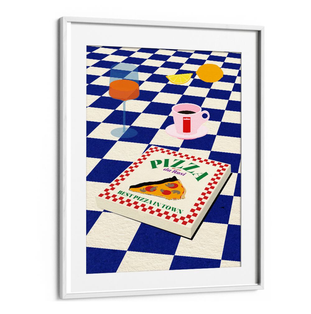 Colorful cafe scene featuring THE ITALIAN MENU, BAR art, celebrating authentic Italian cuisine and culture.