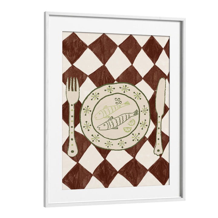 Elegant DINNER, KITCHEN POSTERS featuring a charming plate design, perfect for enhancing your culinary space.