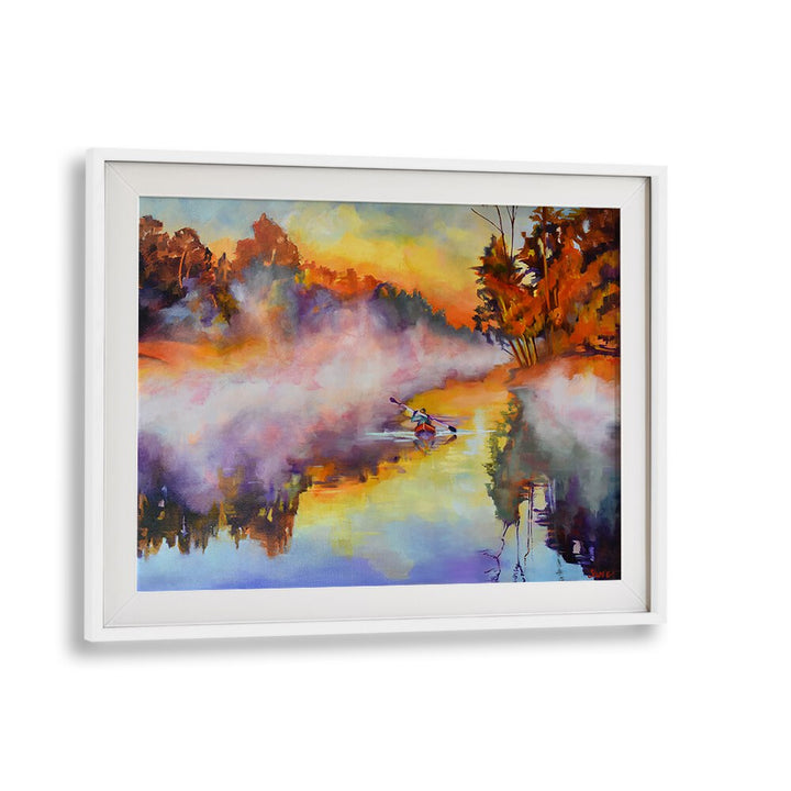 KAYAK IN THE MIST , LANDSCAPE PAINTINGS