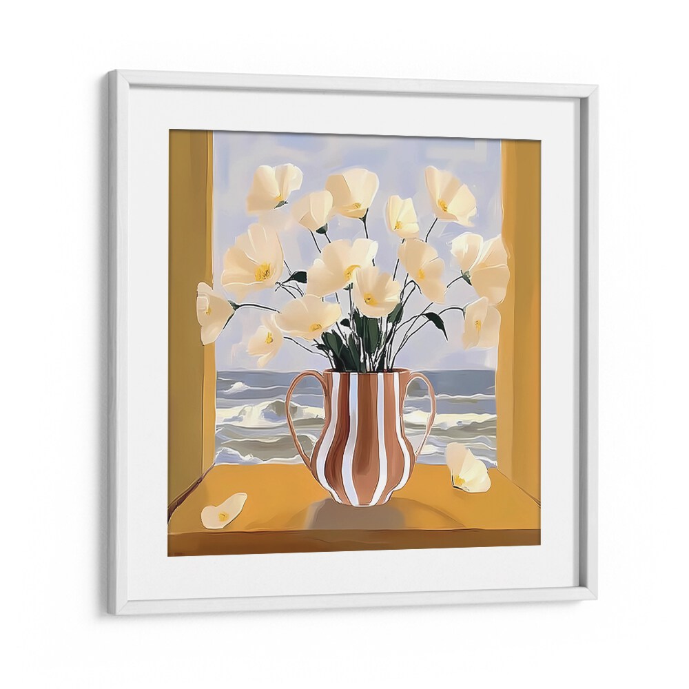Bright flowers in the POT BY THE SEA create a coastal ambiance, perfect for enhancing your home decor.