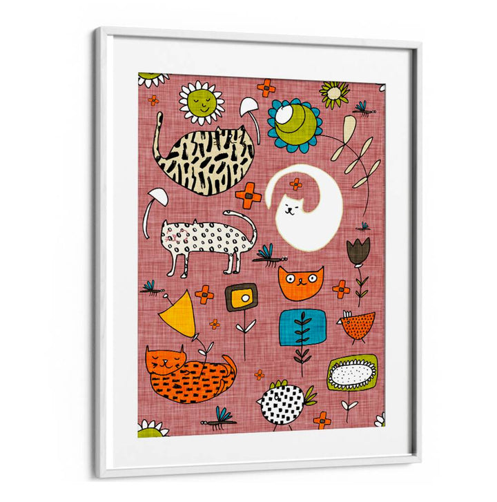 Bright and cheerful SPRING CAT PINK, KIDS ROOM PAINTINGS add vibrant energy to any child's space, perfect for playful decor.