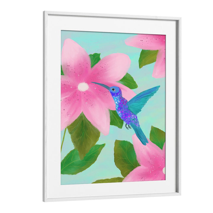 HUMMINGBIRD , FLORAL FLOWER PAINTINGS