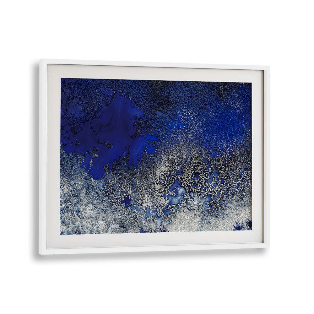Vibrant SUNLIT REEF, ABSTRACT PAINTINGS in stunning blue tones, perfect for energizing any space.