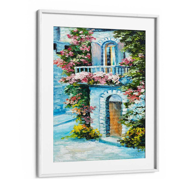 Pastel Haven Vintage European Paintings in White Frame With Mount