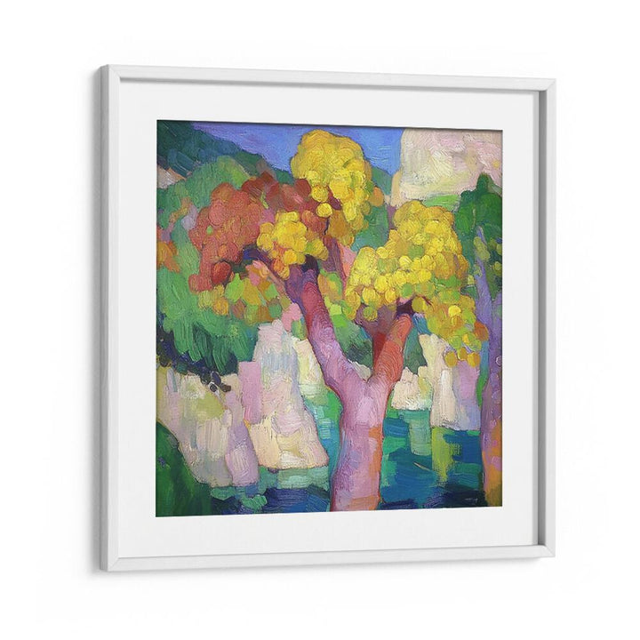 Vibrant artwork showcasing the COLOURFUL TREES OF MALLORCA, perfect for enhancing your home decor collection.