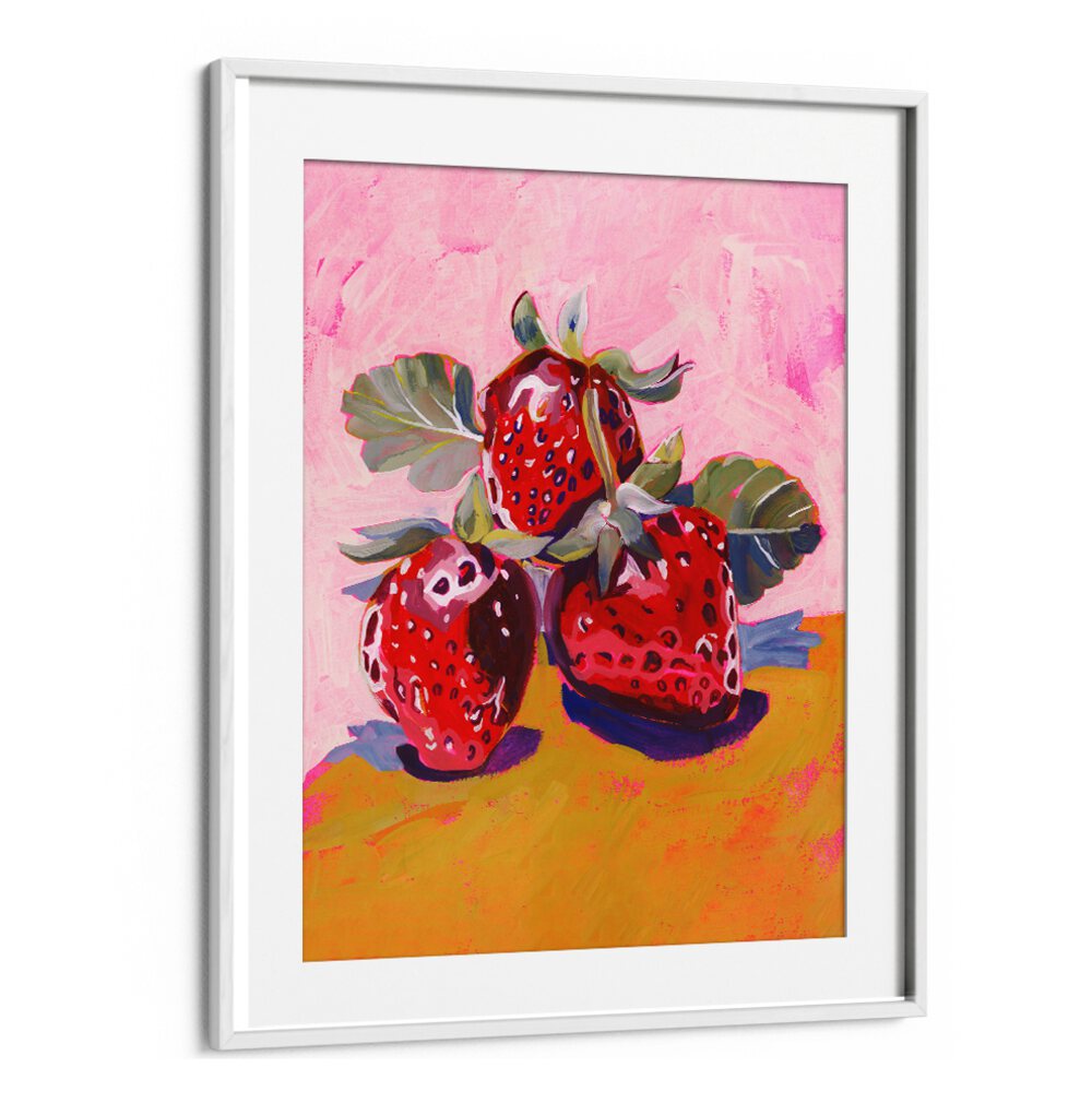 Luscious FRESH PAINTAINLY STRAWBERRIES showcased in vibrant artwork, celebrating nature's delightful sweetness.