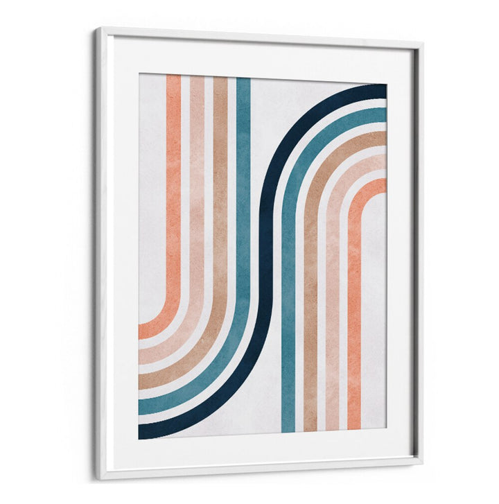 Stylish LINES AND ARCS, GEOMETRIC ART PRINTS in a framed design, perfect for enhancing artistic spaces.