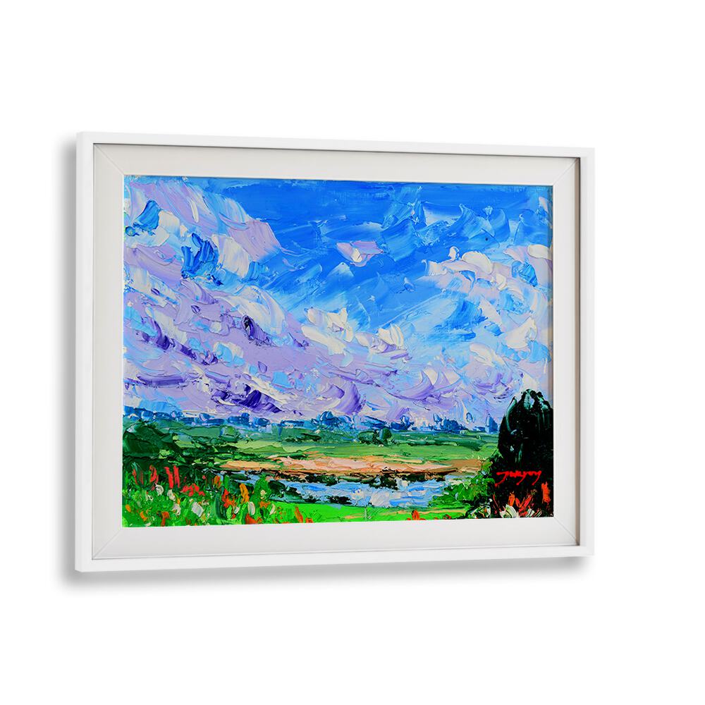 Vibrant WILDFLOWERS AND SKY, LANDSCAPE PAINTINGS capture nature's beauty in rich colors and dynamic textures.