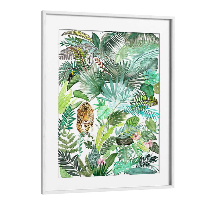 JUNGLE LEOPARD III , BOTANICAL FLOWER PAINTINGS