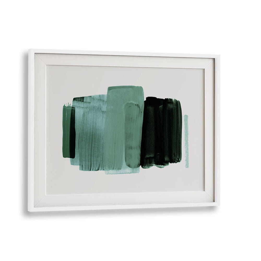 Stunning MINIMALISM XVII, ABSTRACT PAINTINGS feature bold strokes in green and black, perfect for modern aesthetics.
