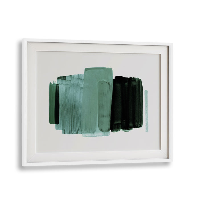 Stunning MINIMALISM XVII, ABSTRACT PAINTINGS feature bold strokes in green and black, perfect for modern aesthetics.
