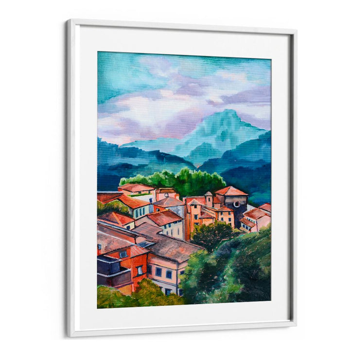 VILLAGE IN THE MOUNTAINS , LANDSCAPE PAINTINGS