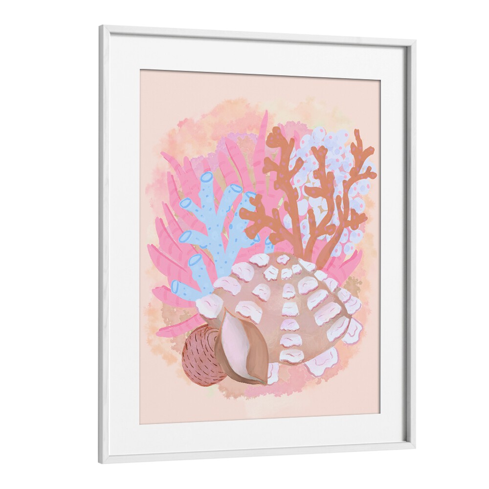 PINK SEASHELLS , BEACH PRINTS , COASTAL WALL ART PRINTS