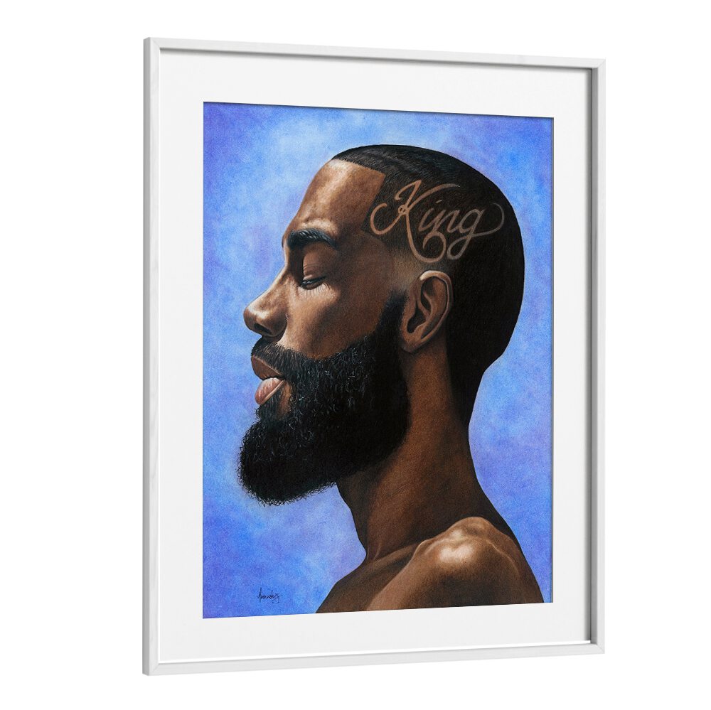 Elegant KING, AFRICAN ART PAINTINGS featuring a powerful portrait, perfect for showcasing sophistication and style.