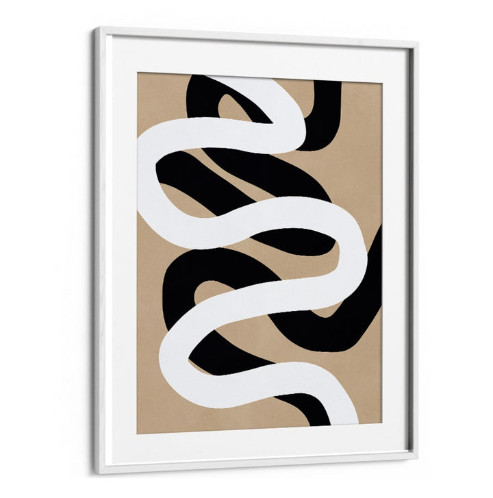 Elegant EXPRESSIONIST CURVES II, ABSTRACT PAINTINGS features dynamic black and white lines, perfect for modern decor.