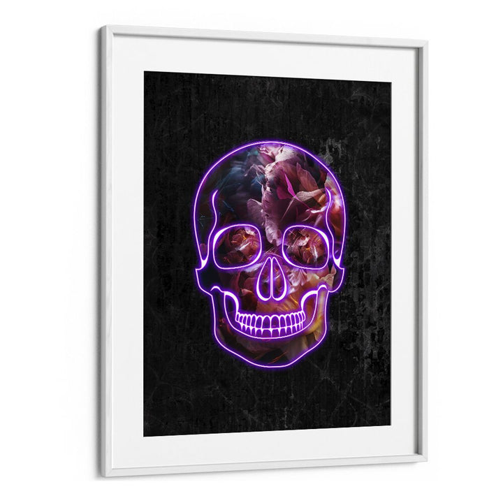 NEON HALLOWEEN SKULL BY SARAH MANOVSKI, BOTANICAL ART PRINT