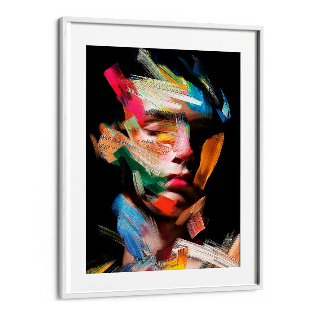 Colorful strokes create a striking visual in FACELESS IV, ABSTRACT PAINTINGS by Philippe HUGONNARD, perfect for modern decor.