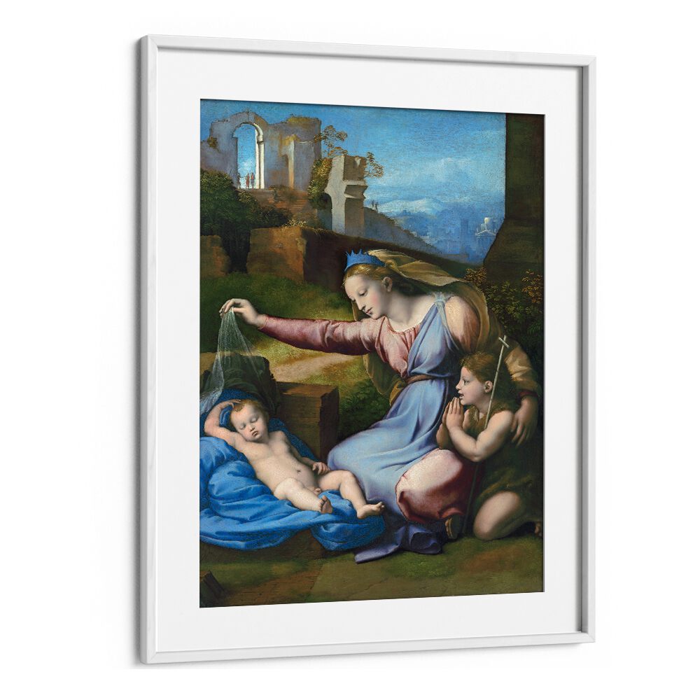 MADONNA WITH THE BLUE DIADEM (1510-1512) BY RAPHAEL RAFFAELLO , VINTAGE PAINTINGS