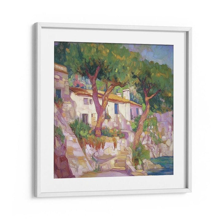 Charming HOUSE BY THE SEA showcasing coastal architecture and serene oceanfront living in vibrant colors.