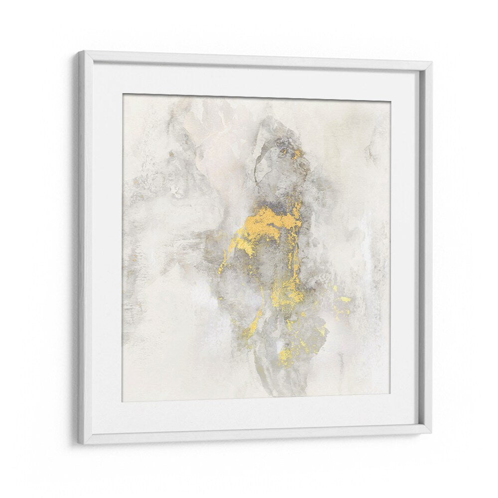 Elegant abstract painting titled "YOSEMITE FALLS I," featuring soft hues and gold accents, perfect for modern decor.