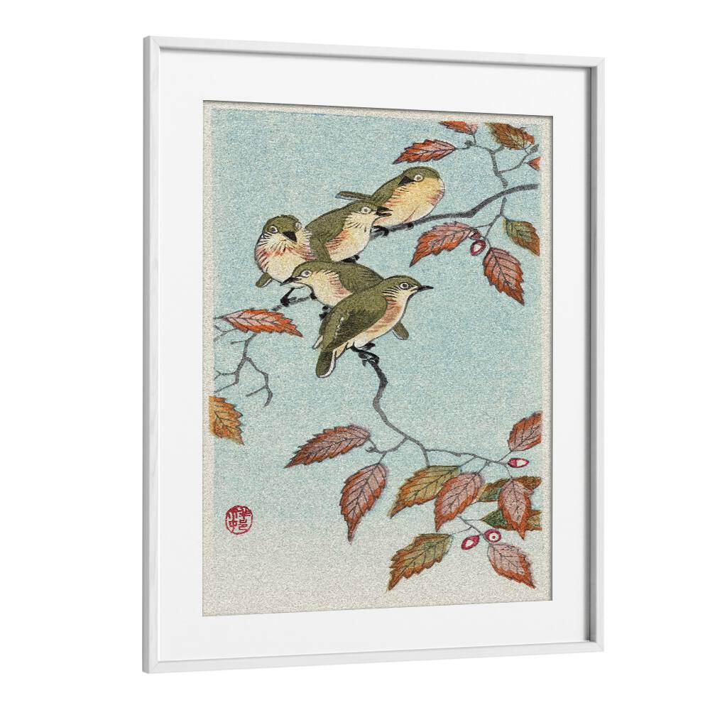 BIRDS ON A BRANCH (1900 - 1936) , JAPANESE PAINTINGS , JAPANESE ART PRINTS