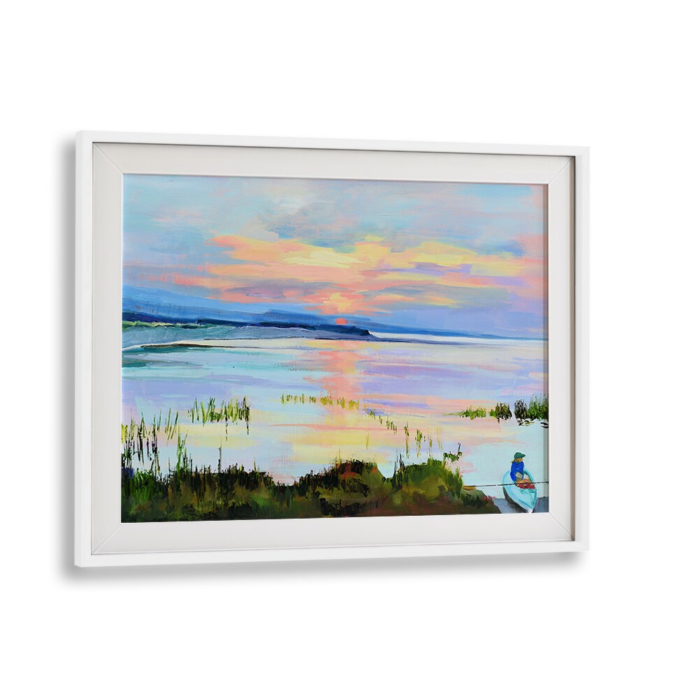 SUNSET ON THE BAY , LANDSCAPE PAINTINGS