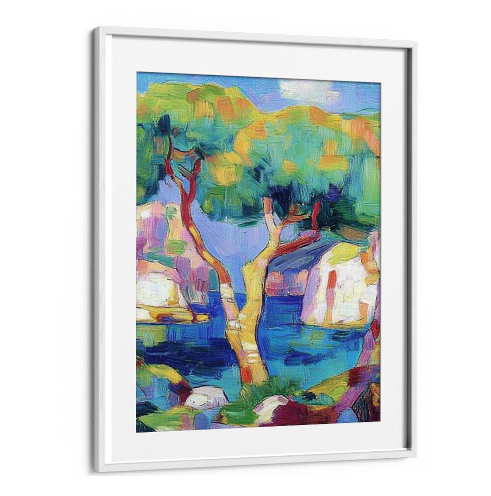 Colorful landscape artwork capturing the essence of MALLORCA SPAIN, perfect for brightening any space.