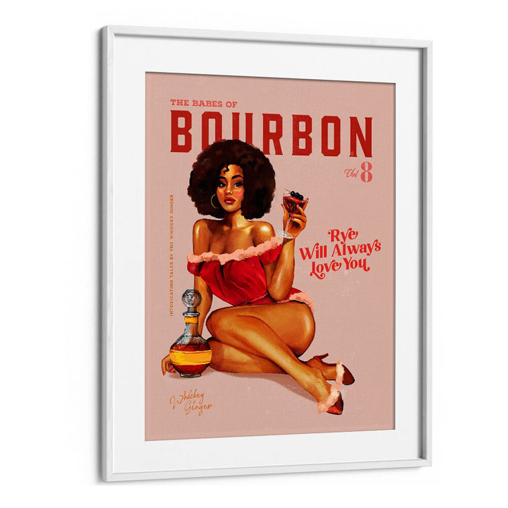 BABES OF BOURBON VINTAGE PINUP GIRL AFRO , BAR POSTERS , BAR ART PRINTS