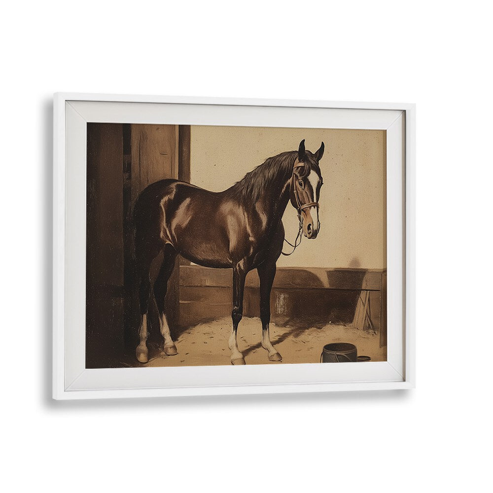 Elegant DARK BROWN HORSE painting showcasing strength and beauty, perfect for animal art lovers. A must-have for collectors!