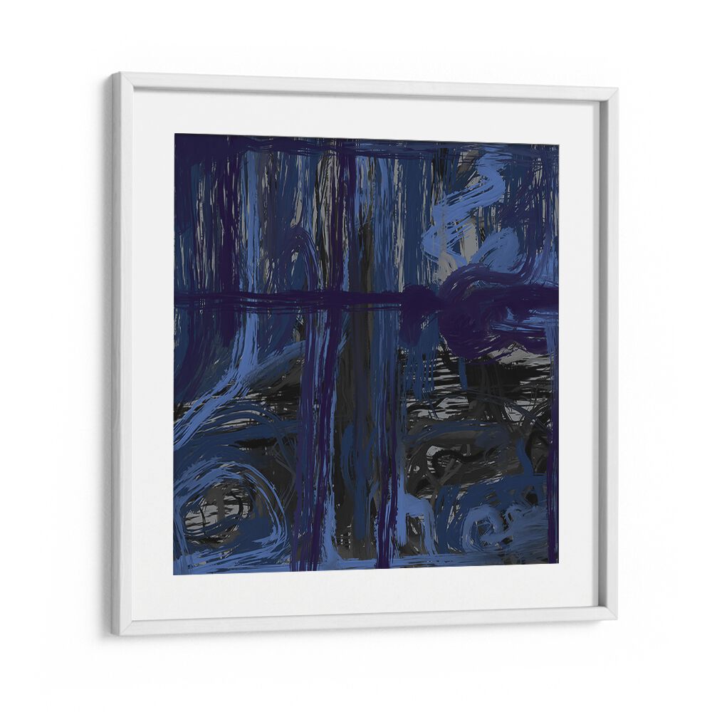 Elegant BLUE OCEANIC, ABSTRACT PAINTINGS framed artwork, capturing coastal serenity for your home decor.