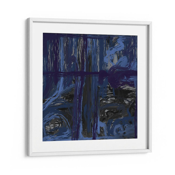 Elegant BLUE OCEANIC, ABSTRACT PAINTINGS framed artwork, capturing coastal serenity for your home decor.