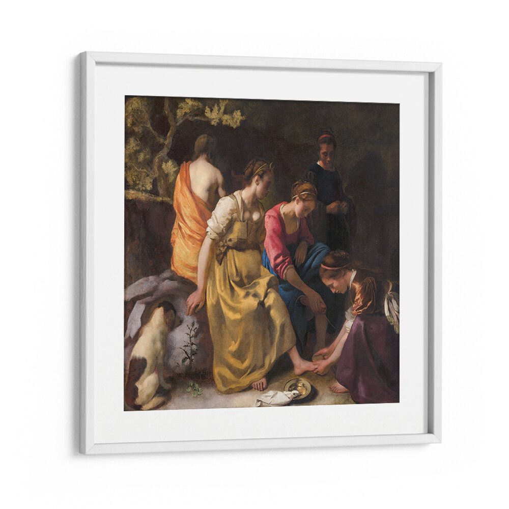 DIANA AND HER NYMPHS (CA. 1653–1654)  BY JOHANNES VERMEER, VINTAGE PAINTINGS