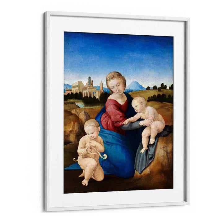 MADONNA AND CHILD WITH THE INFANT SAINT JOHN (1508) BY RAPHAEL RAFFAELLO , VINTAGE PAINTINGS