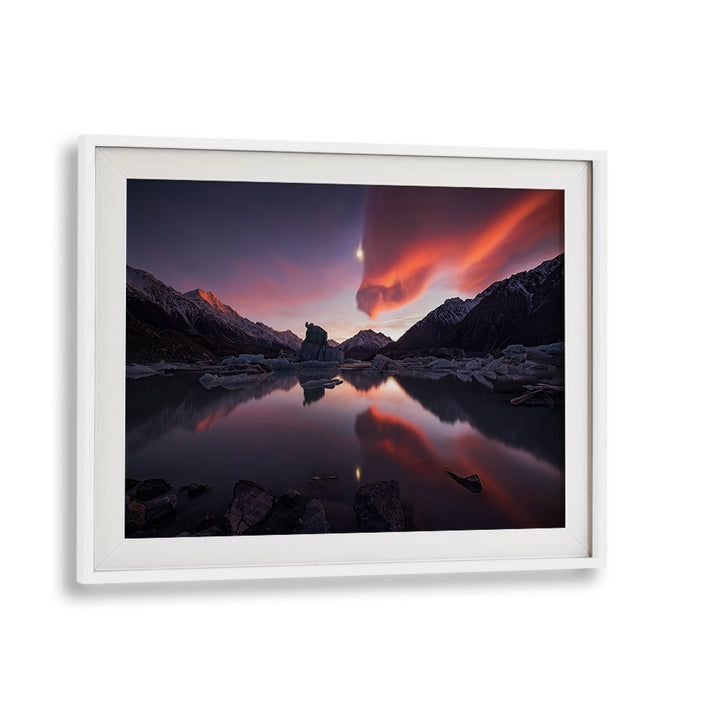 Breathtaking landscape featuring serene water and mountains in KISS OF DRAGON, PHOTOGRAPHY PRINTS. Perfect for nature lovers.