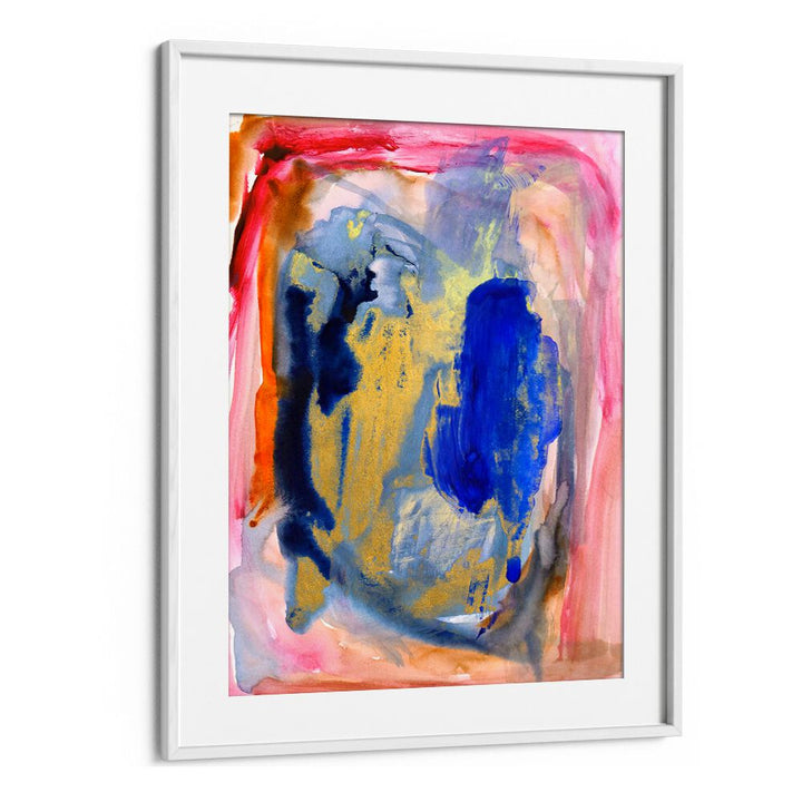Colorful abstract artwork titled "PASSION I , ABSTRACT PAINTINGS" featuring vibrant hues and expressive brushstrokes.