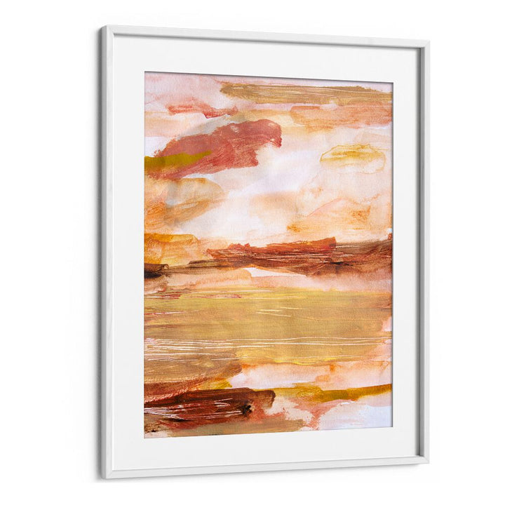 Vibrant hues in DESERT SKIES, ABSTRACT PAINTINGS evoke serene sunsets, perfect for any modern decor setting.