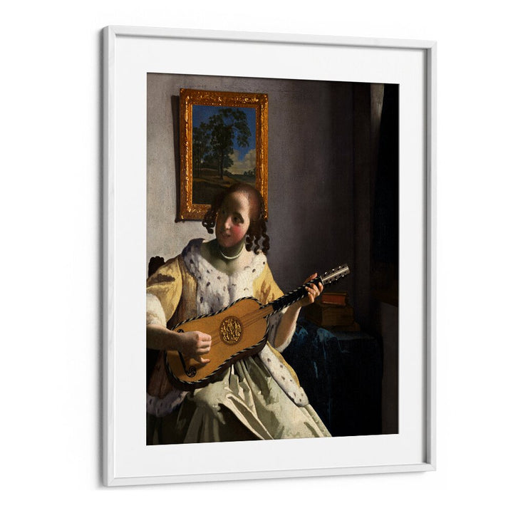 THE GUITAR PLAYER (CA. 1670–1672) BY JOHANNES VERMEER, VINTAGE PAINTINGS