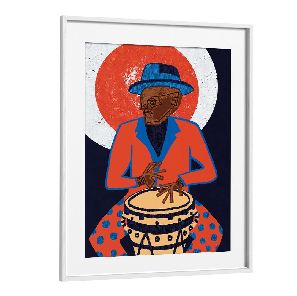 Colorful MUSICIAN GUY V, MOVIE POSTERS featuring a drummer in stylish attire, perfect for music lovers and decor enthusiasts.