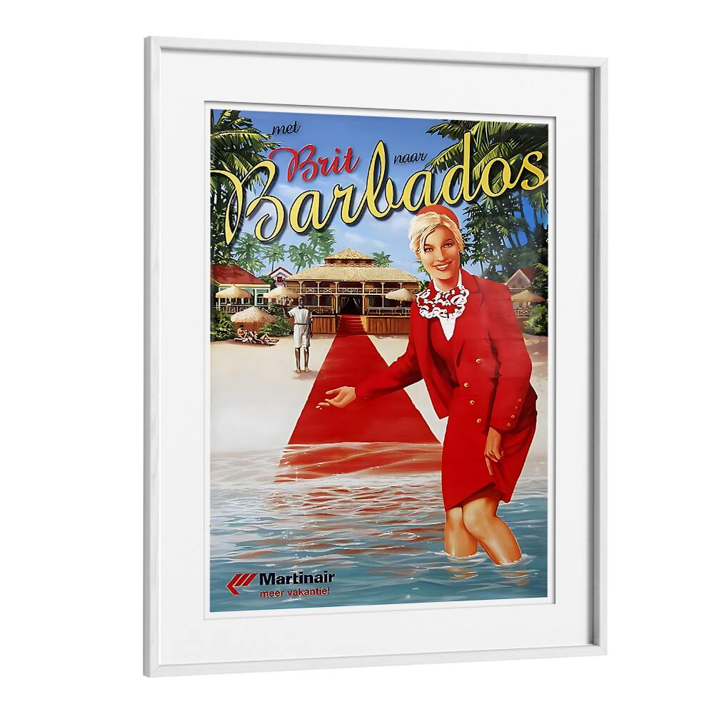 Charming BARBADAS, VINTAGE TRAVEL POSTERS capture the allure of Barbados with vibrant colors and nostalgic design.