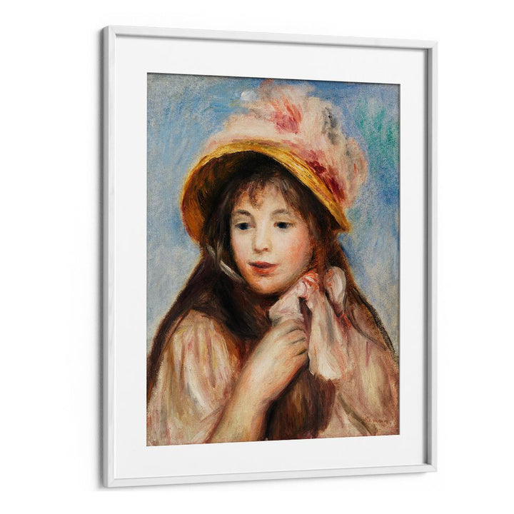 GIRL WITH PINK BONNET : JEUNE FILLE AU CHAPEAU ROSE (1894) , VINTAGE PAINTINGS