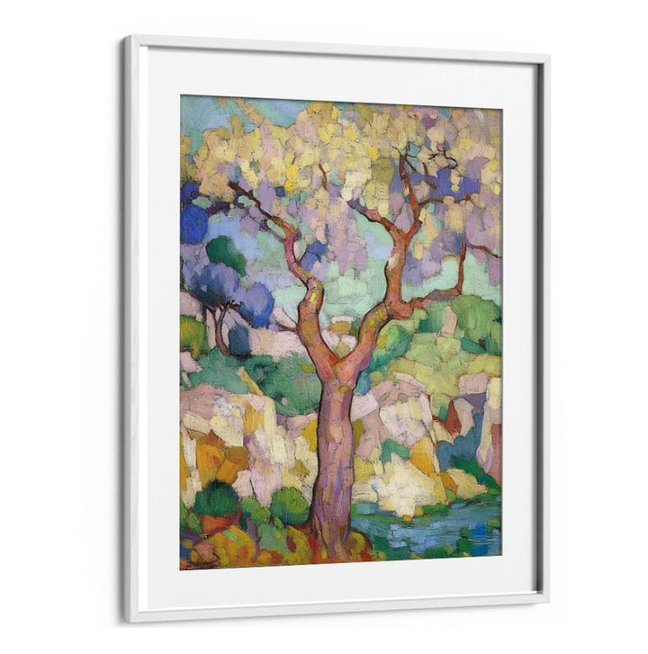 Elegant TREE ABSTRACT artwork featuring vibrant colors and organic shapes, perfect for modern home decor.