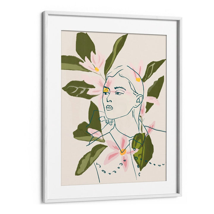 Elegant artwork featuring floral motifs and human forms, showcasing FLORAL REFLECTION, PORTRAITS collection.