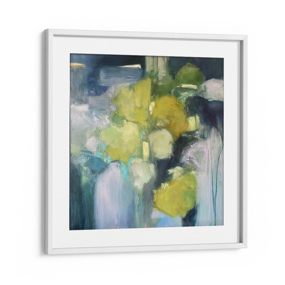 Lush colors blend beautifully in the HIDDEN GARDEN, ABSTRACT PAINTINGS, enhancing your serene home decor.