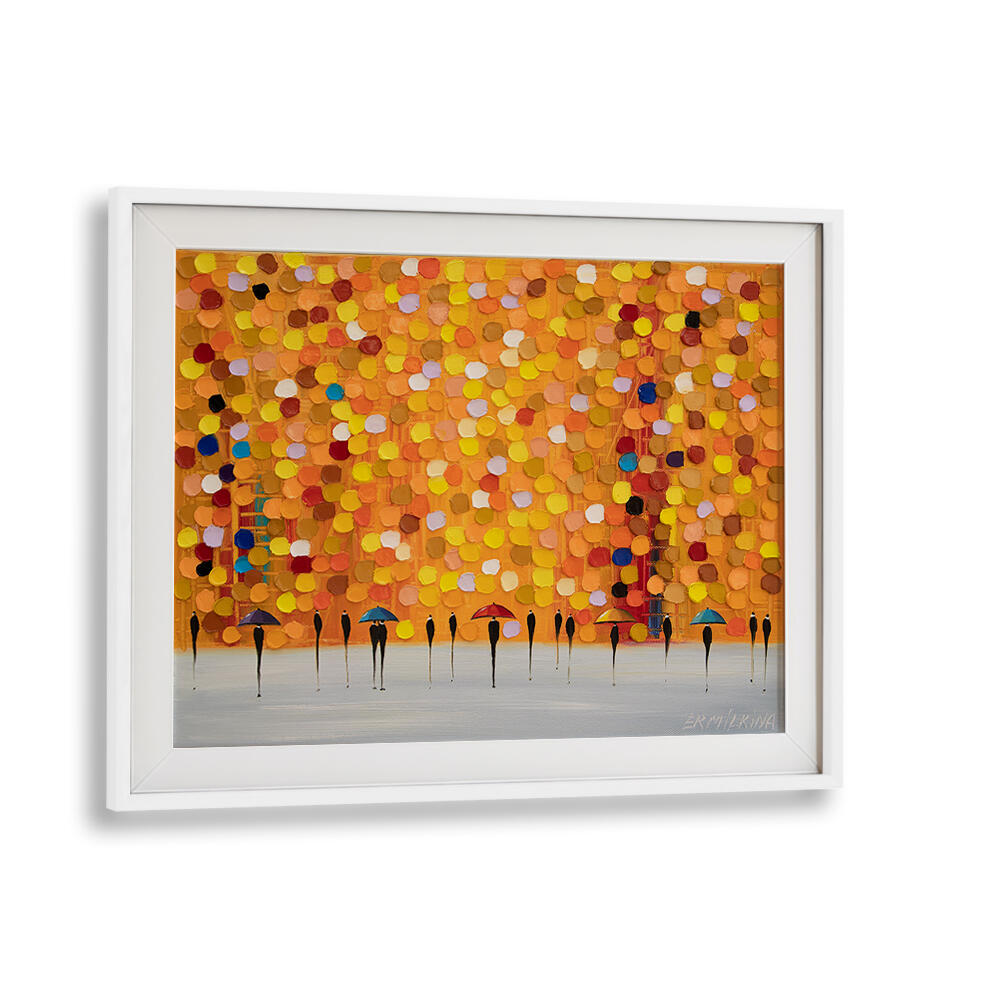 6 UMBRELLAS AT SUNSET , MODERN IMPRESSIONISM PAINTINGS