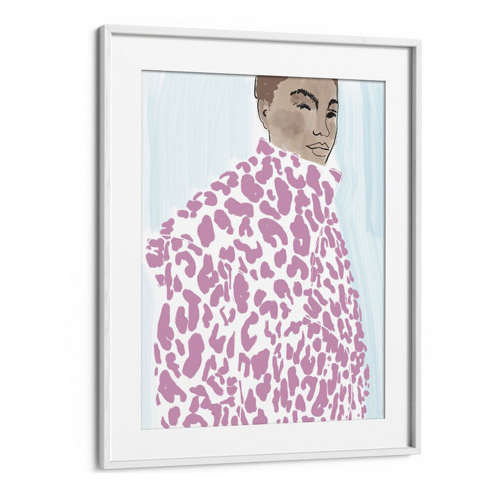 Stylish PINK COAT, PORTRAITS & FIGURATIVE ILLUSTRATIONS showcasing vibrant artistry and human form elegance.