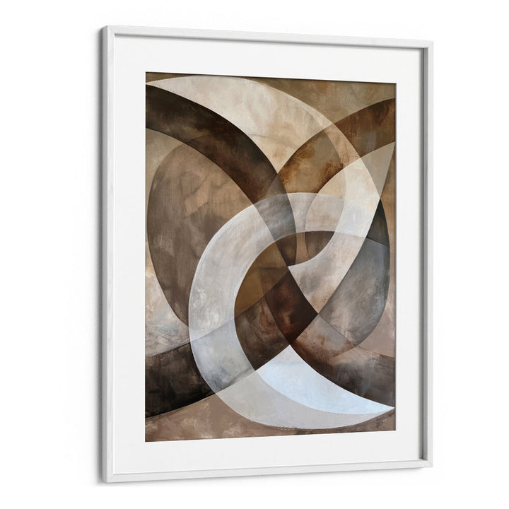 ABSTRACT ART BEIGE BROWN GEO ABSTRACT II , ABSTRACT PAINTINGS