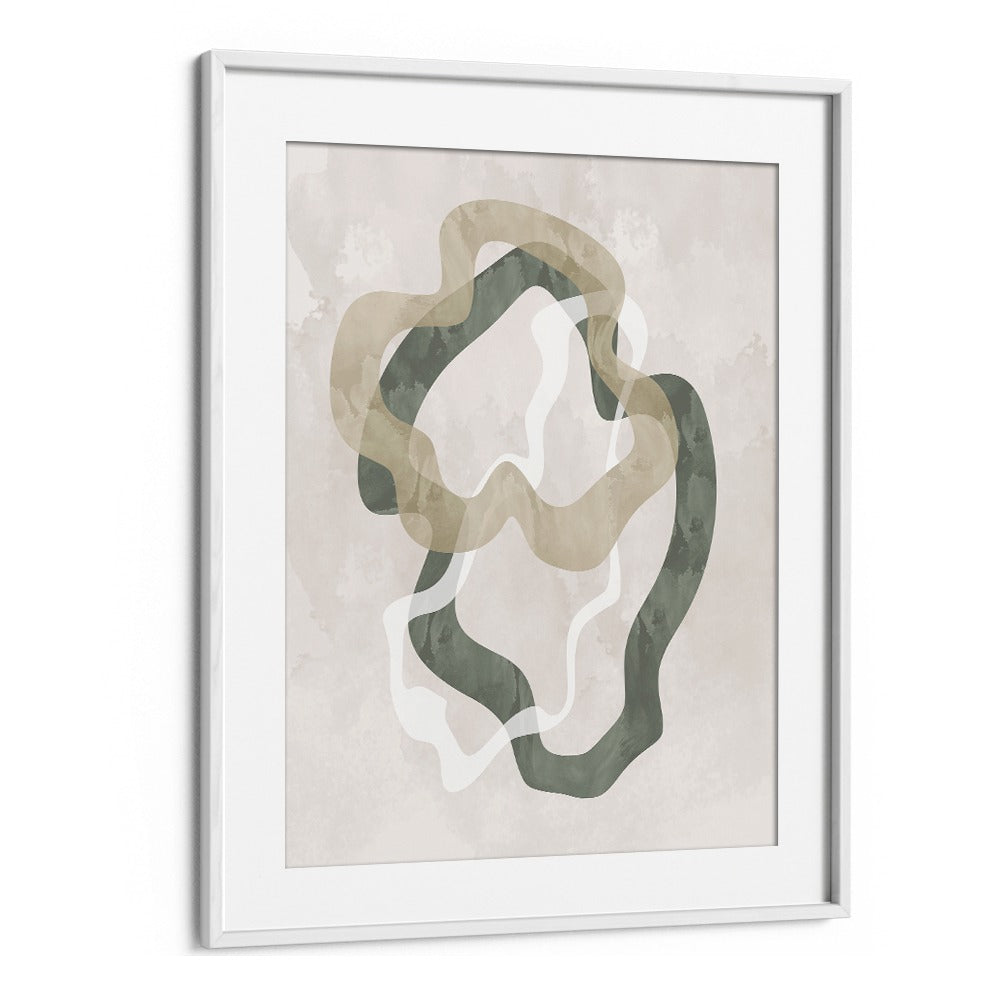 Stunning ABSTRACT GREEN FORMS II, ABSTRACT PAINTINGS featuring vibrant greens and geometric shapes for a stylish space.