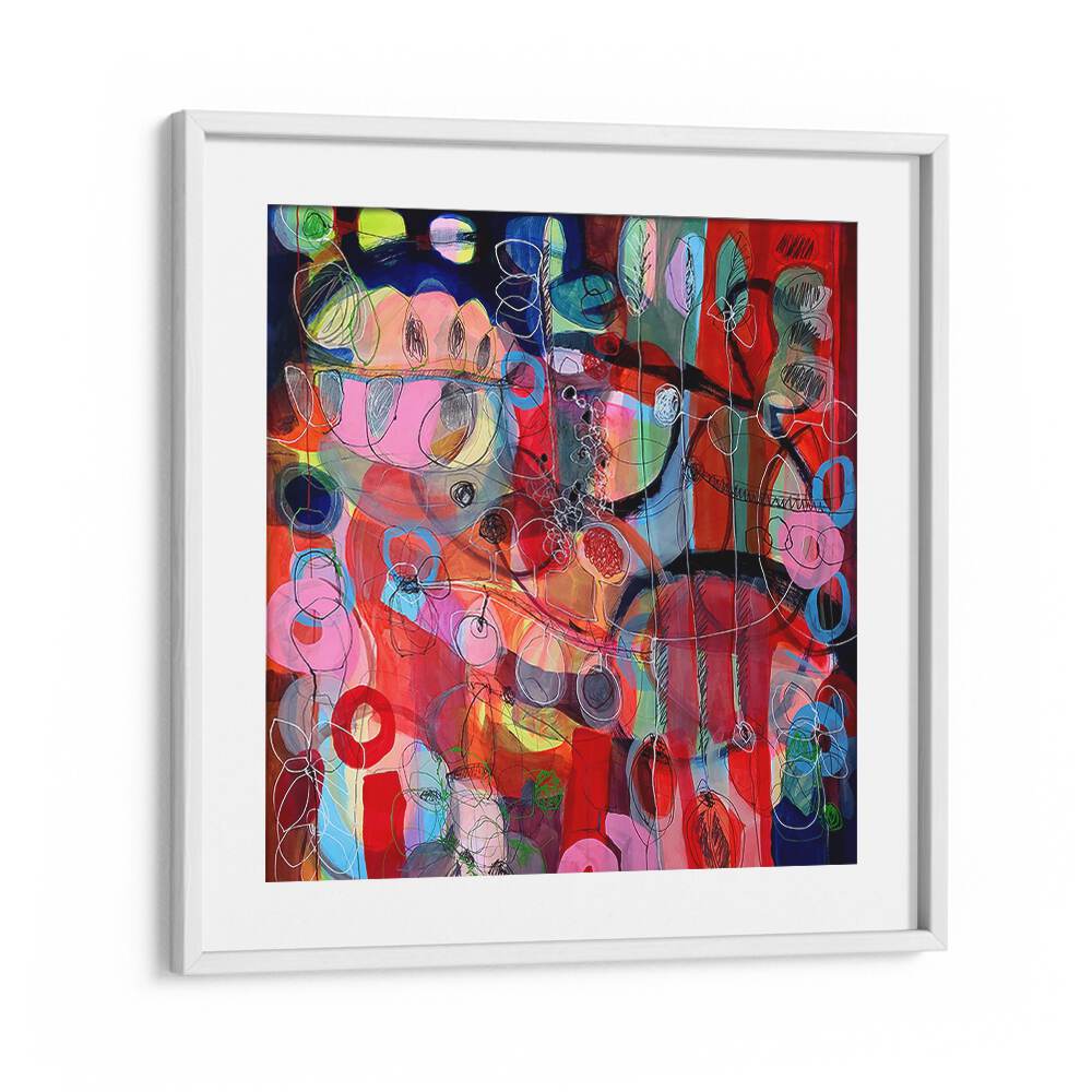 Vibrant AFTER THE RAIN II, ABSTRACT PAINTINGS in vivid colors, showcasing contemporary abstract expressionism.