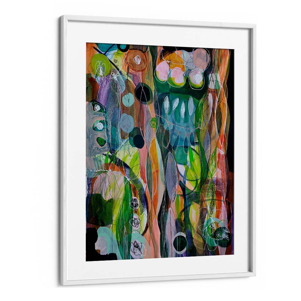 Vibrant colors and dynamic shapes define AMAZONIA I, ABSTRACT PAINTINGS, enhancing contemporary home decor beautifully.